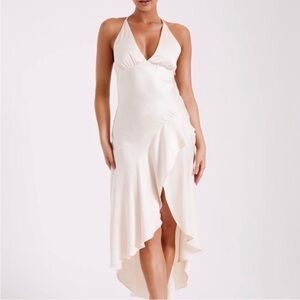 Meshki Casey Satin Midi Dress - Ivory